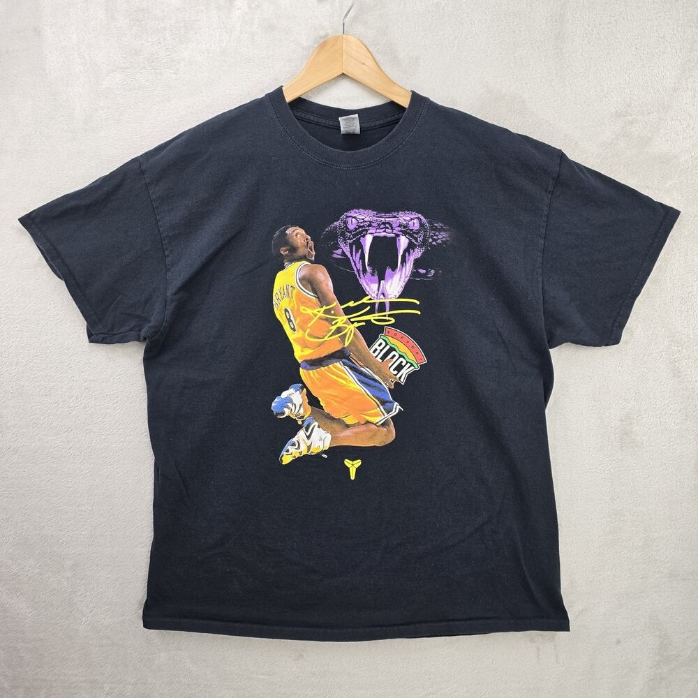 Kobe Bryant Shirt XL Support Black LA Lakers Basketball Slam Dunk NBA Graphic - Picture 2 of 7